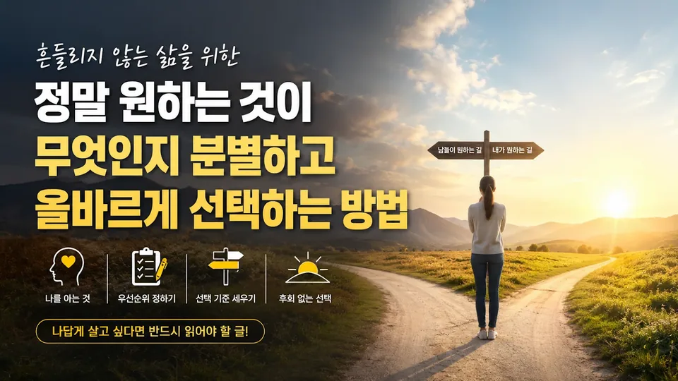 정말 원하는 것이 무엇인지 아는 법: 후회 없는 선택을 위한 기준