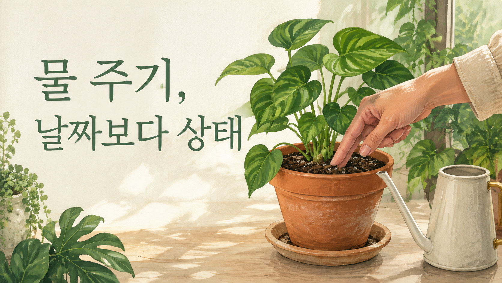 반려식물 물 주기: 날짜보다 흙과 화분을 먼저 보는 법